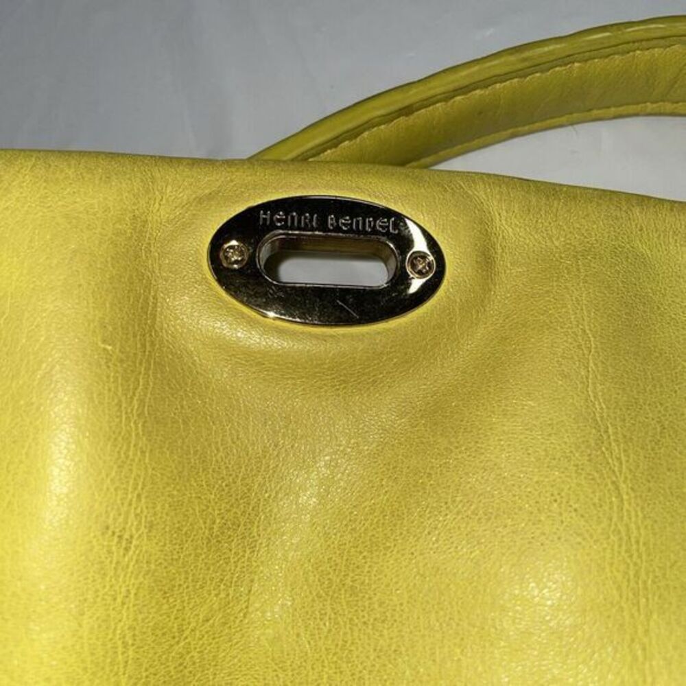 Henri Bendel‎ Bright Yellow Leather Crossbody Bag  Handbag 11"x11" - Picture 11 of 14